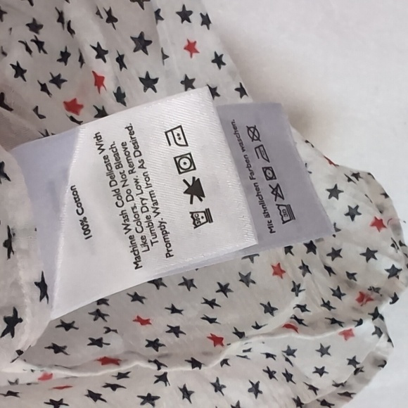 Eddie Bauer White Red Blue Star Print Tank Size Medium - Picture 4 of 4